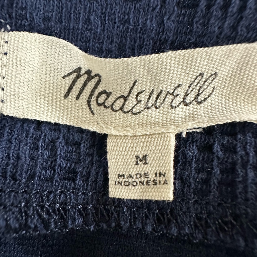 Madewell Navy Textured Tank with Crossback Detail - Picture 3 of 6